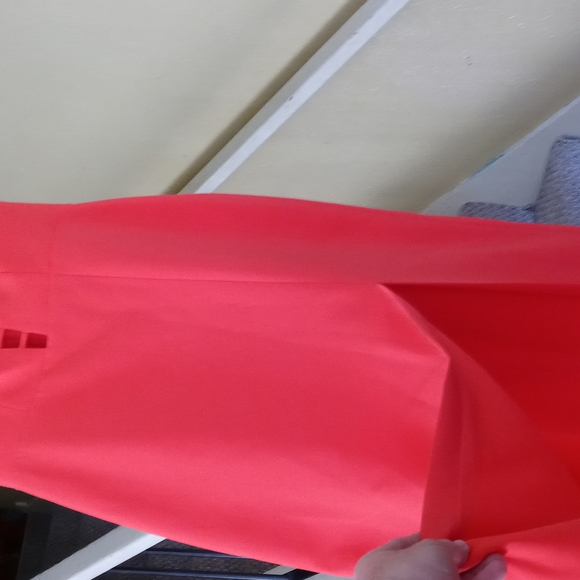 BCBGMaxazria Long Orange Cut-Out Evening Dress Thigh-High Side-Slit (Ariel)Sz 10 - Picture 4 of 7